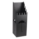 Portaombrelli in metallo nero quadro cm 15,5x15,5xh49