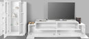 Parete Attrezzata Mobile TV e Vetrina 200x85x120,5 cm Coro Bianco Lucido/Bianco  