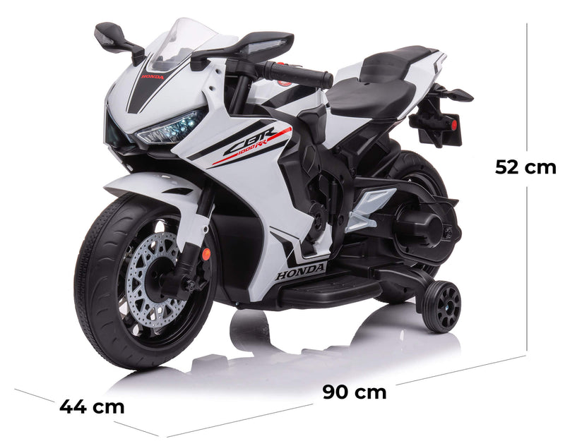 Moto Elettrica per Bambini 12V con Licenza Honda CBR 1000RR Bianca