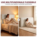 Testiera Letto Imbottita 160x10x73 cm con Motivo a Diamante in Ciniglia Bianco      