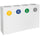 Pattumiera per Raccolta Differenziata 4 Scomparti 240 L 120x30x80 cm in Acciaio Verniciato Bianco