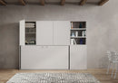 Letto Singolo a Scomparsa Composizione F Kando H194,4 Bianco Frassino con Materasso