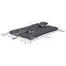 Set 4 Cuscini da Giardino per Schienale e Seduta con Imbottitura in Poliestere Grigio Carbone