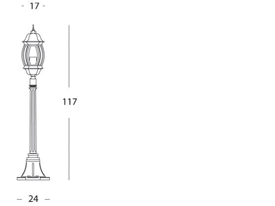 Lampada Palo Piccolo per Giardino Colore Grigio per Esterno Linea Molata Sovil