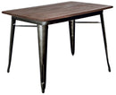 Tavolo Rettangolare in Metallo Top in Legno Bristol Marrone