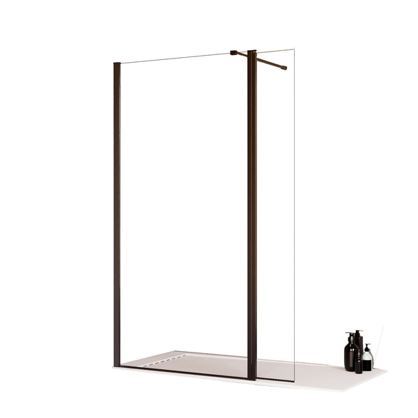 Parete Doccia Walk-In con Aletta Richiudibile in Cristallo trasparente 8mm H195 Bonussi Sveva Varie Misure sconto
