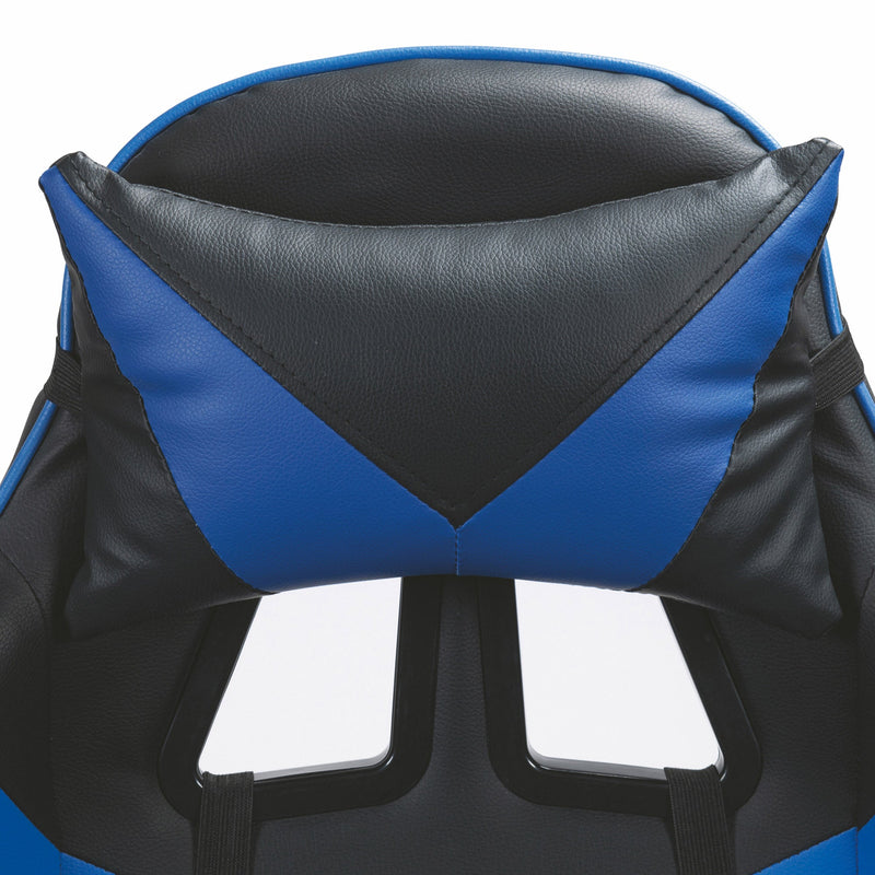 Sedia da Gaming 61x56x123 cm in Similpelle Nera e Blu