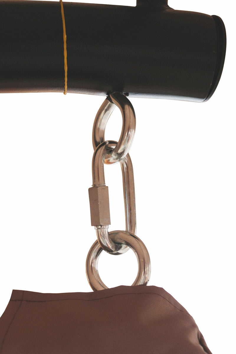 Amaca Dondolina da Giardino in Ferro e Textilene con Parasole Soriani Malibù Tortora