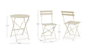 Set 3 Pezzi Bistrot da Giardino con Tavolo e 2 Sedie in Acciaio Verniciato Austin Gypsum  