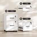 Schedario da Ufficio 40x40x54,1 cm con 2 Cassetti Ruote a Freno in Legno Bianco      