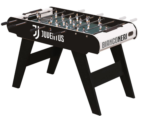 Schwarz-weißer Fußballtisch Juventus Calcetto mit Teleskopstangen acquista