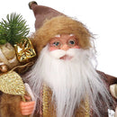 Puntale tessuto Babbo Natale oro e marrone cm Ø22xh30