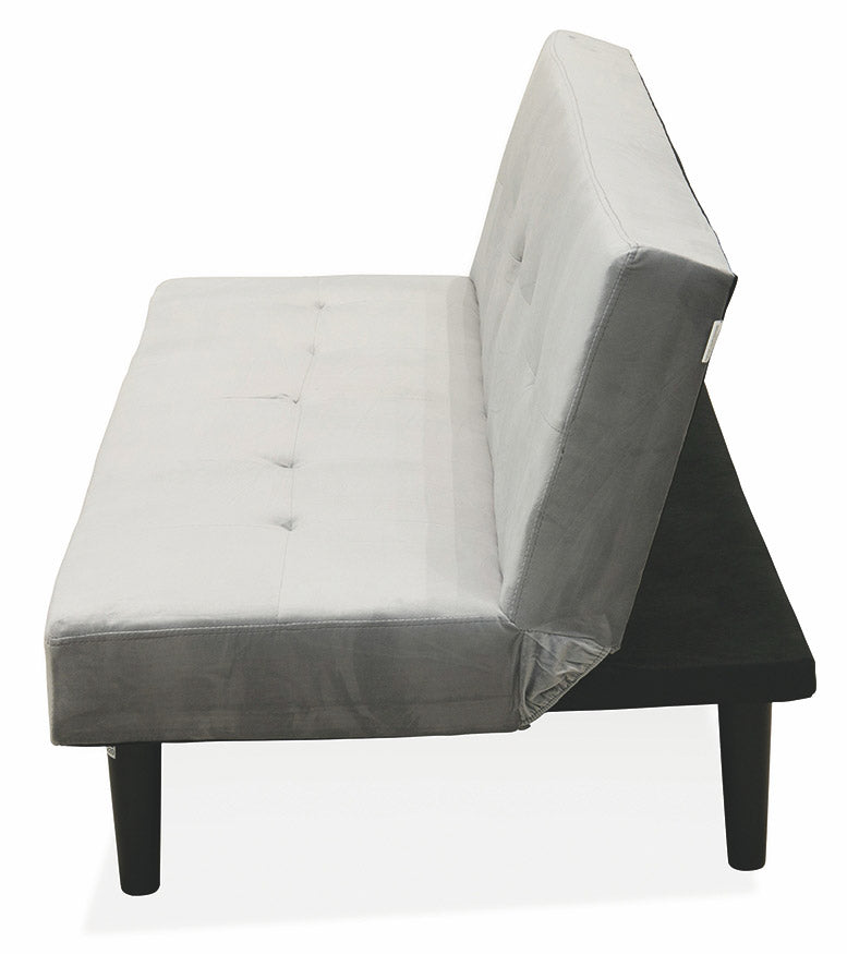 Divano Letto 2 Posti 166x77x65,5 cm in Velluto Soriani Grigio Scuro