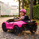 Macchina Elettrica Bambini 3-6 Anni 12V Licenza Lamborghini Autentica con 2 Motori Porta a Forbice Sospensioni Rosa      