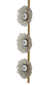 Lampadario Emily Verticale Vetro Grigio 15x16x110 cm in Ferro e Vetro Oro e Grigio      