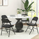 Set 2 Sedie Pieghevoli Imbottite 45x46x78 cm in Finta Pelle PU e Metallo Nero      