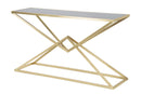 Console Piramid 130x40x75 cm in Ferro e Vetro Oro e Nero