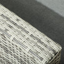 Set Salotto da Giardino Divano + 2 Poltrone + Tavolino  in Rattan PE Grigio