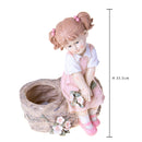 Pianta Artificiale Bambina Seduta con Vaso 33 5 cm