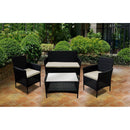 Set Salotto da Giardino 4 Posti Effetto Rattan Antracite Rodi      
