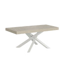 Tavolo Allungabile 120-224x90x77 cm Volantis Premium Cashmere Telaio Bianco 