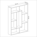 Libreria 100x136h cm Liam bianca dettaglio geometrico noce 