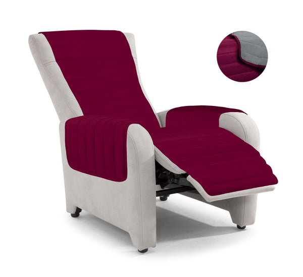 sconto Doubleface Bordeaux/Dunkelgrau gesteppter Sesselbezug