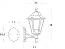 Lampada Applique in Alto Colore Nero per Esterno Linea Mini Esagonale Sovil