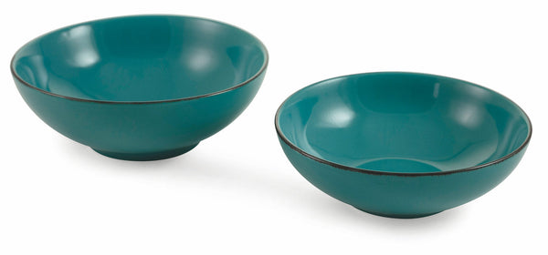 online Set 2 Salatschüsseln aus Steingut Villa d'Este Home Tivoli Baita Türkis glasiert