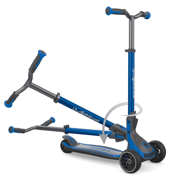 acquista Teleskopischer und faltbarer 3-Rad-Roller Max 100 kg Globber Ultimum Blue