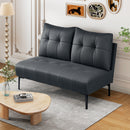 Divano 2 Posti Design Moderno 115x73x83 cm Senza Braccioli e Trapuntato in Finta Pelle Nero  