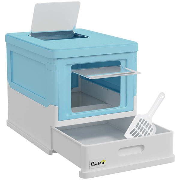 Lettiera Chiusa per Gatti con Vassoio Estraibile e 2 Porte 47.5x35.5x36.7cm Azzurro online