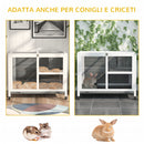 Conigliera da Esterno 2 Livelli 91,5x53,3x73 cm in Legno Grigio