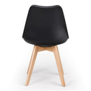 Set 4 Sedie 53,5x48,5x83 cm in Polipropilene e Similpelle Candice Nera