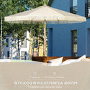 Ombrellone da Giardino 260x240 cm a Manovella Inclinabile in Poliestere e Metallo Crema  