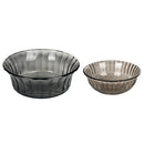 Set 2 Insalatiere con Decoro in Rilievo in Vetro VdE Tivoli 1996 Imperial Fumè e Grigio