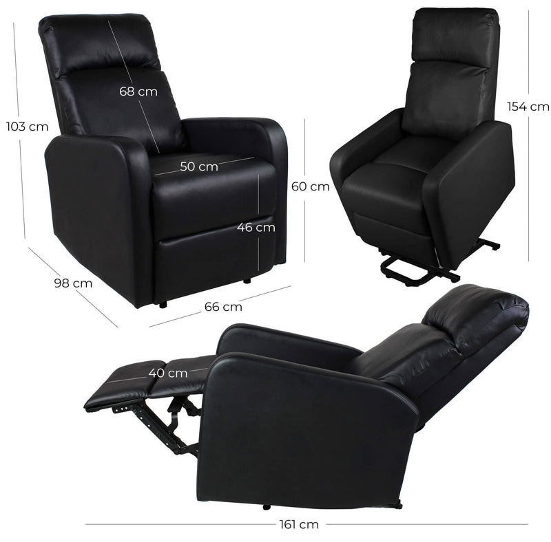 Poltrona Alzapersona Elettrica 1 Motore in Similpelle Vandi Grigia