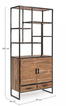 Libreria 2 Ante 2 Cassetti 90x40x200h cm Elmer 