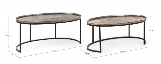 Set 2 Tavolini Ovali Amira