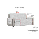 Copridivano con Copri Braccioli in Poliestere e Cotone Grigio Chiaro Varie Misure