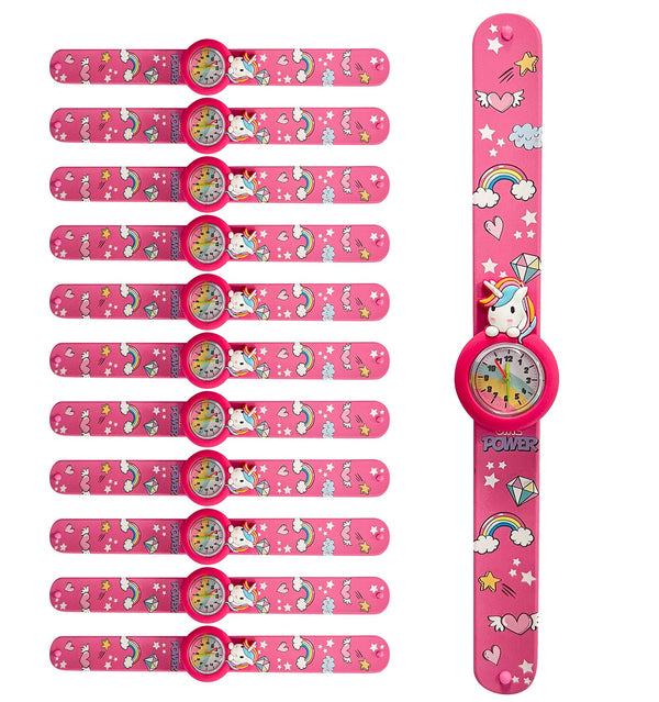 Set 12 Orologi da Polso Bracciale per Bambini Unicorno Colorazione Rosa acquista