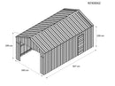 Casetta Box da Giardino in Lamiera di Acciaio 360x760x307 cm Beige