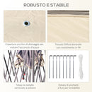 Gazebo da Giardino 330x330x288 cm con Zanzariera Beige