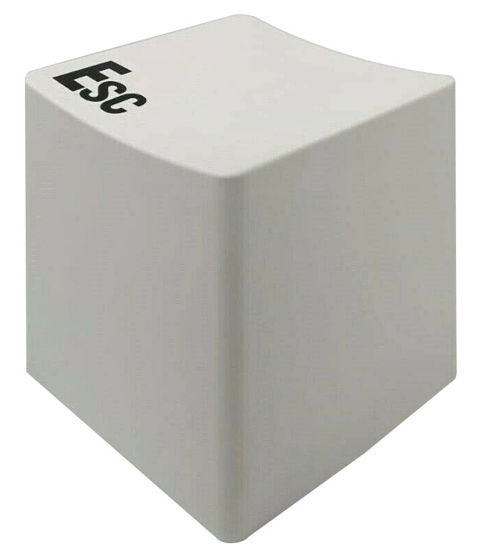 Pouf Poggiapiedi 34x34x38 cm con Scritta Esc Bianco