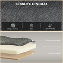 Divano 2 Posti 117x65x78,5 cm con Seduta Ampia Imbottitura Spessa 2 Cuscini Gambe in Legno Caucciù e Ciniglia Grigio      