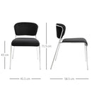 Set 4 Sedie in Metallo e Poliestere  Nere