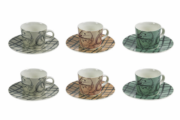 acquista Set 6 Kaffeetassen mit Untertasse 90 ml aus Porzellan Villa d'Este Home Tivoli Etoile