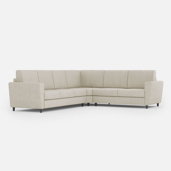 sconto Divano Angolare 6 Posti 288x228x85 cm Yasel in Tessuto Latte