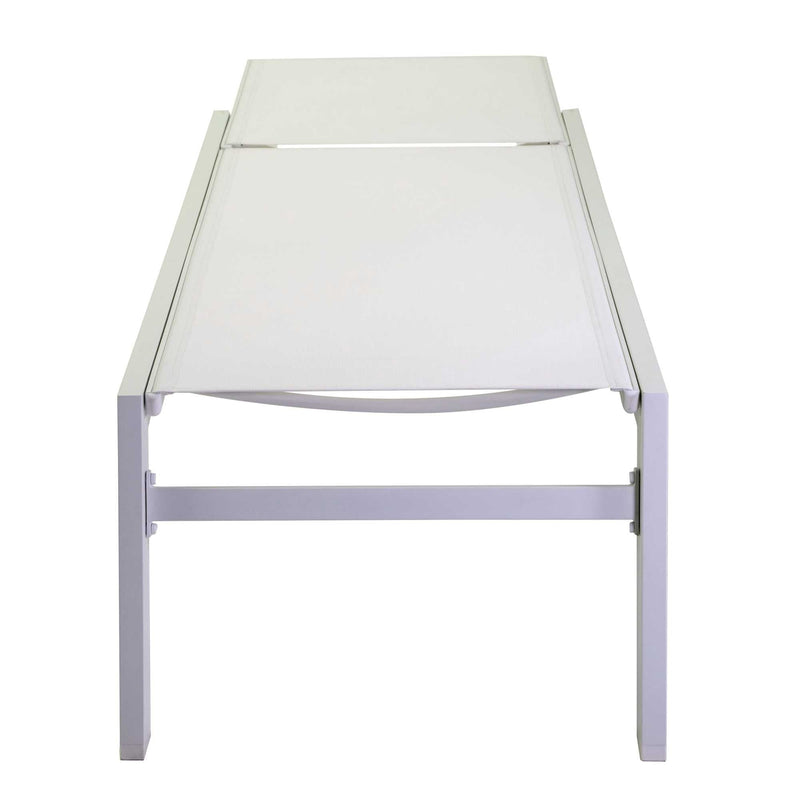 Lettino Prendisole da Giardino 203,5x70xh42,5 cm in Alluminio e Textilene Altamura Bianco