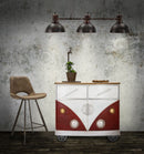 Mobiletto Van 90x42x81 cm Legno di Abete e MDF e in Ferro Rosso e Bianco